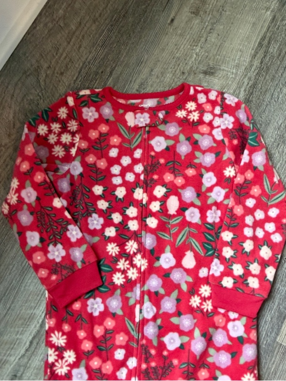 Carter's Red Floral Fleece Zip Sleep Sack